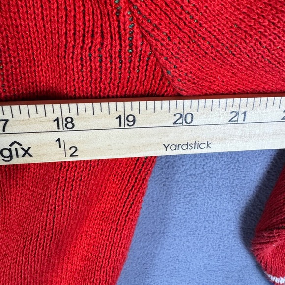 Touchy Subject Christmas Sweater Size S Vintage Train 3D Santa Holiday USA Made - Picture 8 of 11